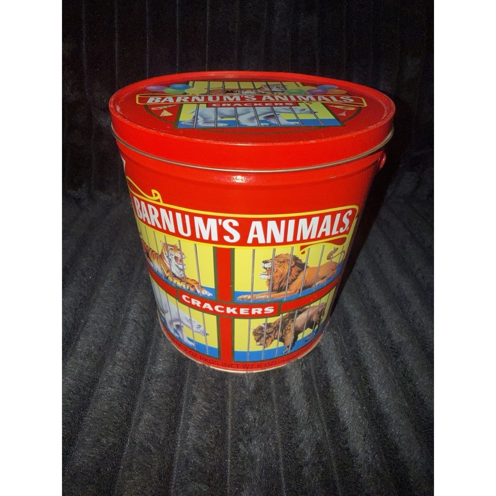 Vintage 1991 Nabisco Barnum's Animals Cracker‎ Metal Bucket Circus 6 1/4" Empty